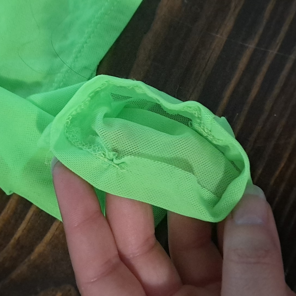 ❌SOLD❌Price firm: Sheer Neon green shirt - Picture 6 of 8